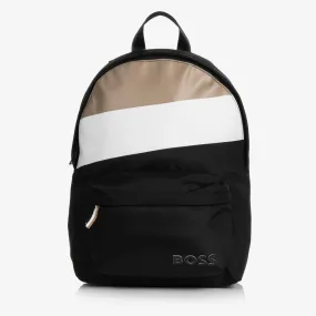 Black & Beige Stripe Backpack (36cm)