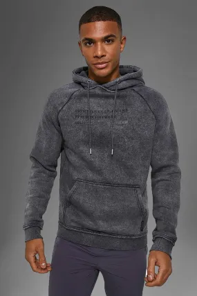 Man Active Gym Acid Wash Hoodie | boohooMAN UK