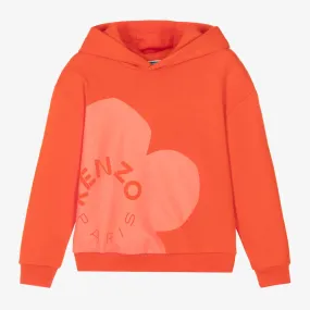 Teen Girls Red Cotton Boke Flower Hoodie