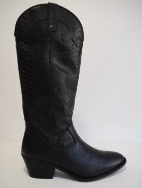 Western Boot Boise Croco Black